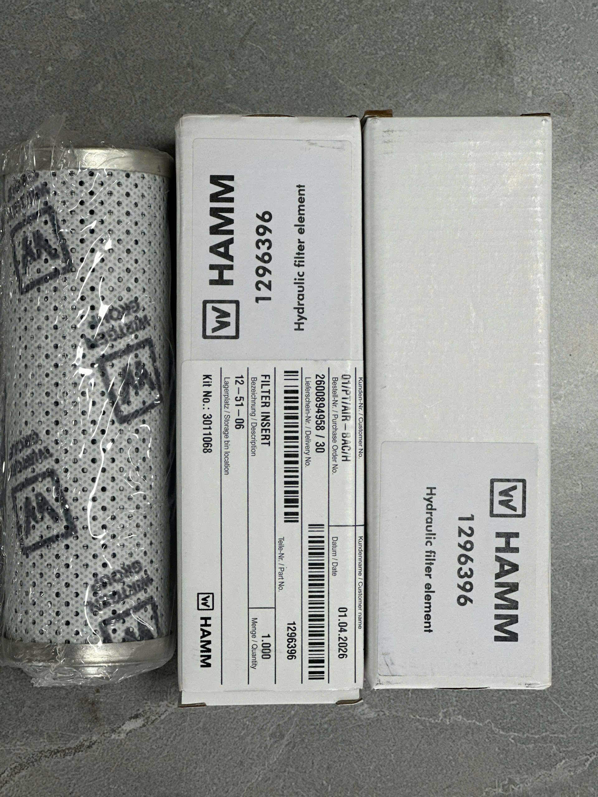 Bộ lọc và phụ tùng bảo dưỡng xe lu HAMM