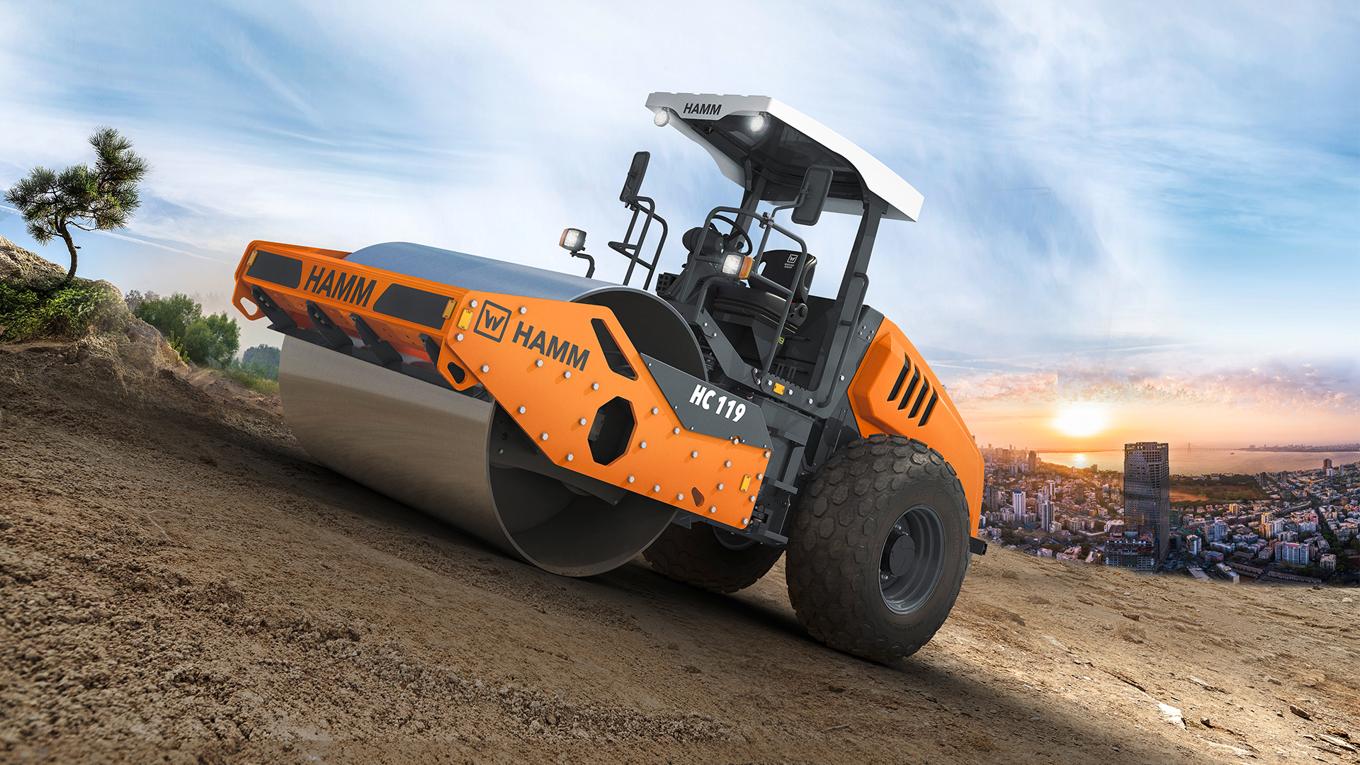 tải trọng tuyến tính xe lu HC119 30,9 kg/cm